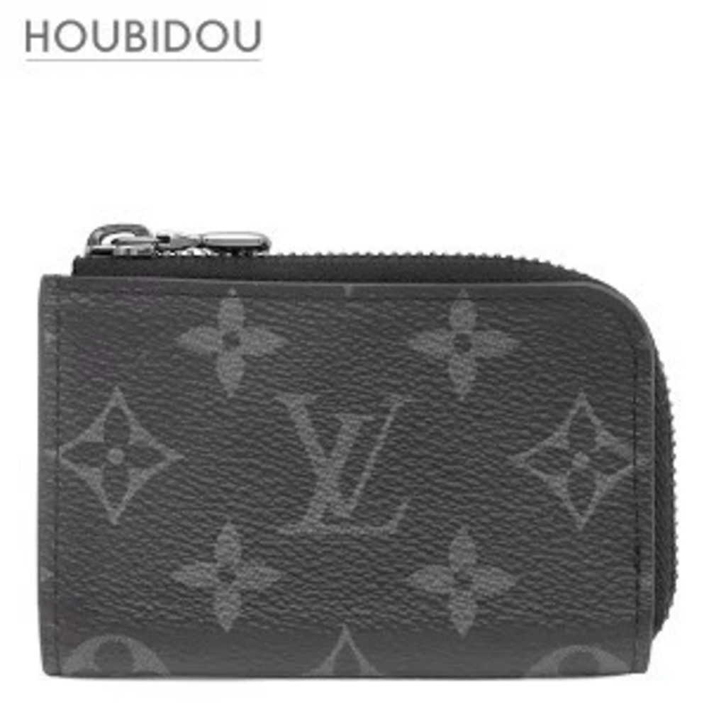 Louis Vuitton Portemonnaie Jour Monogram Eclipse Black coin case Wallet Gray